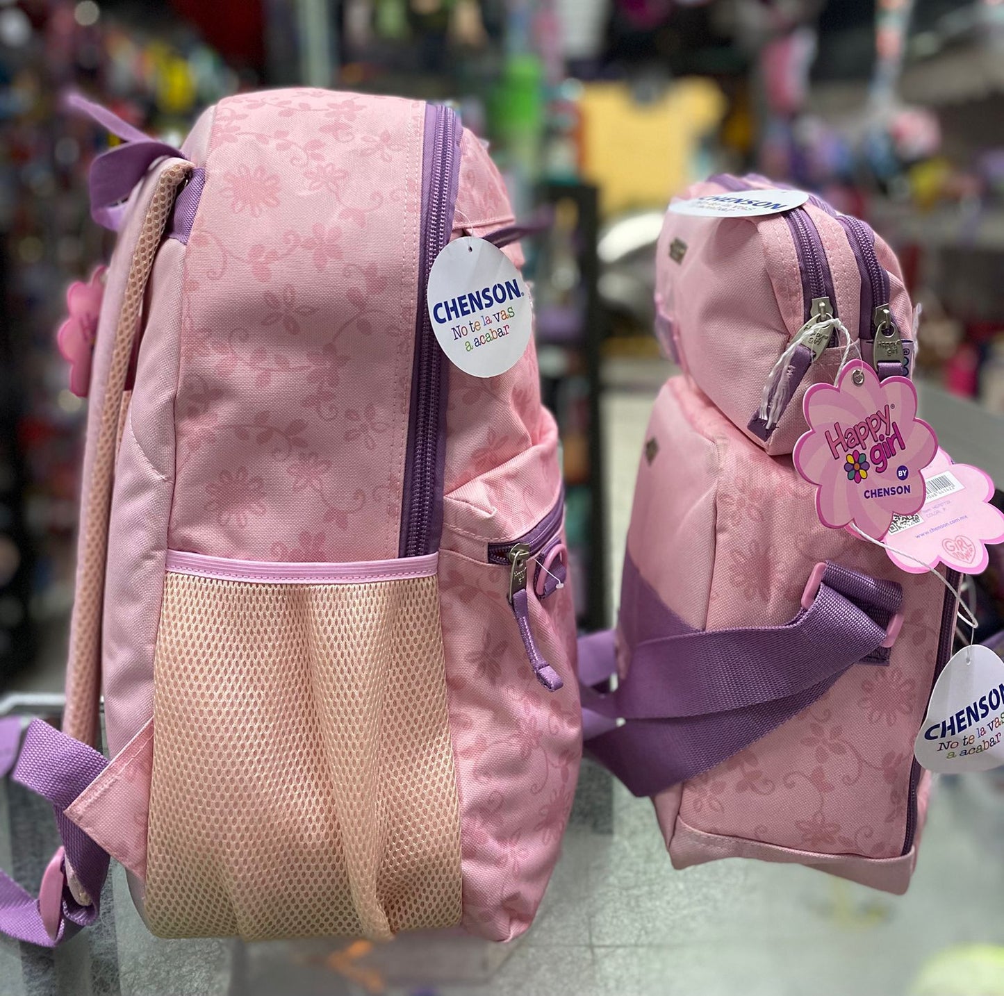 Kit 3 en 1 escolar juvenil rosa Chenson