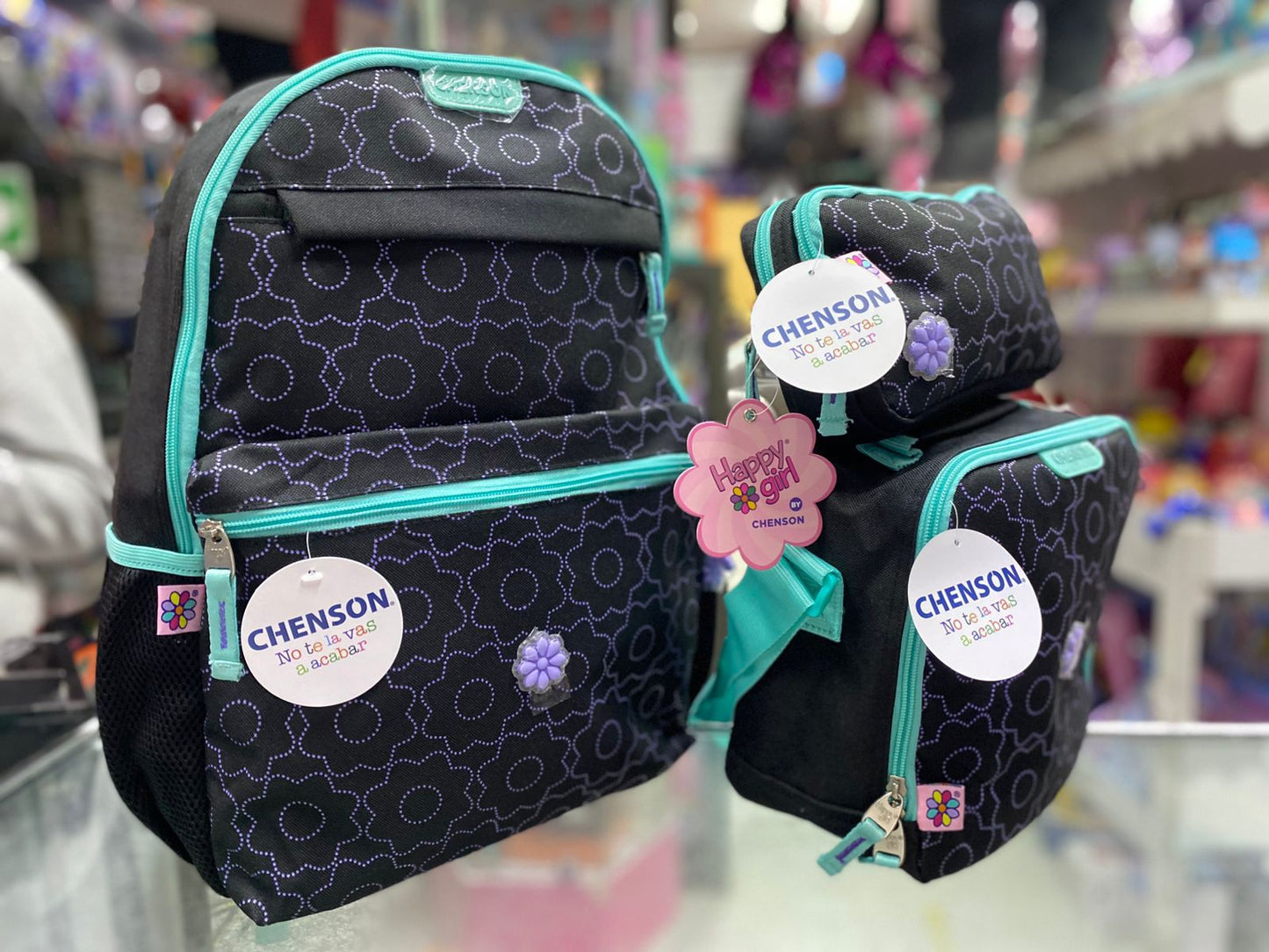 Combo primaria colors flores negra Chenson