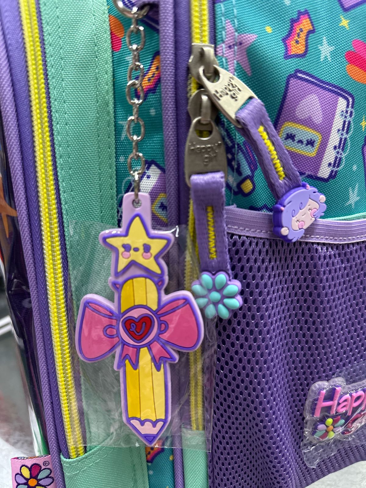 Mochila primaria carro premium vania bachur gato arcoiris Chenson