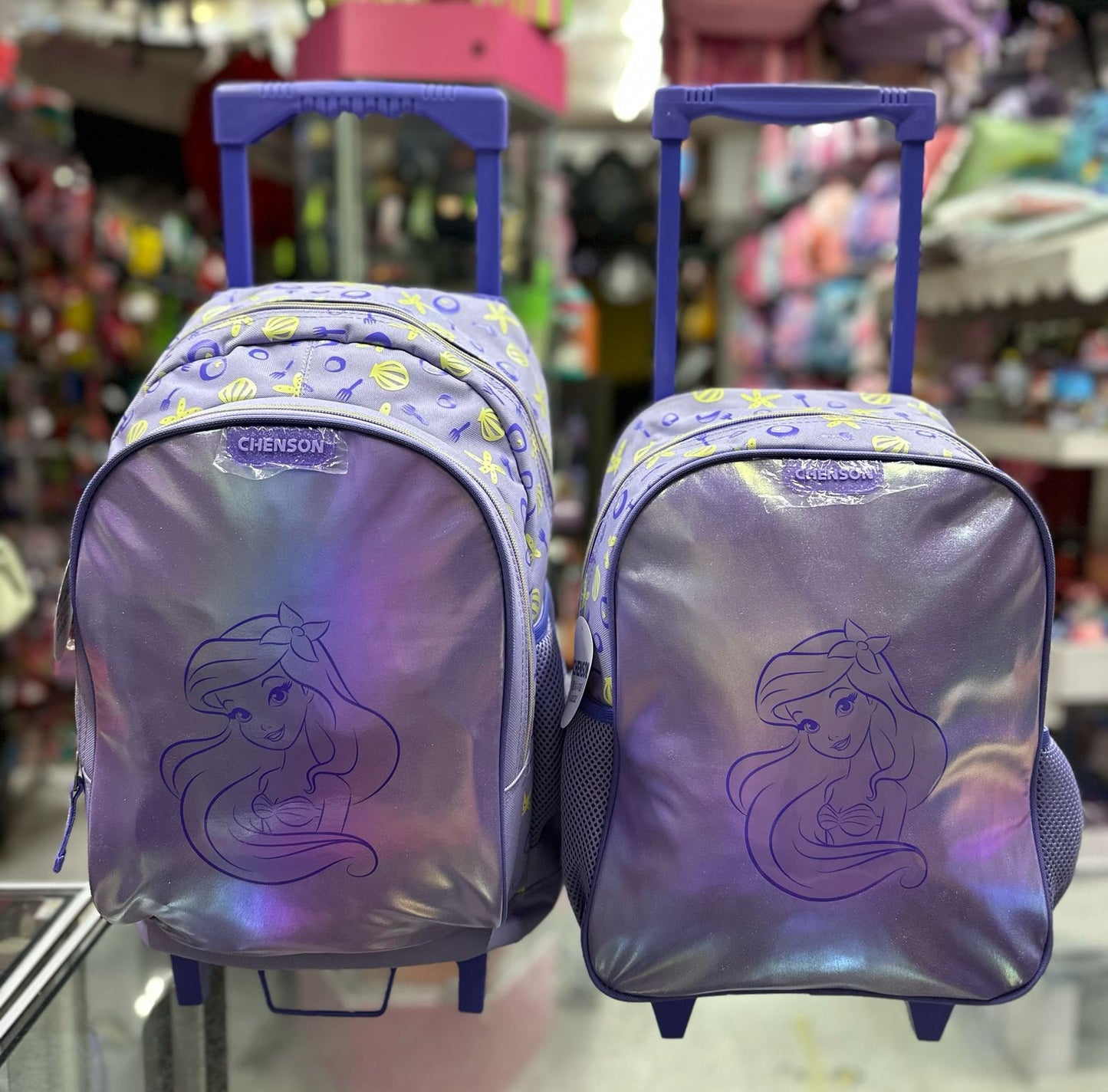 Mochila carro kinder ariel tornasol lila Chenson