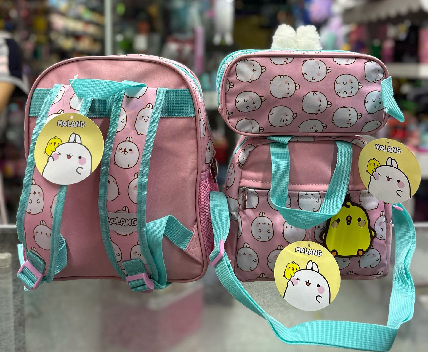 Combo kinder moolang peluche american bags