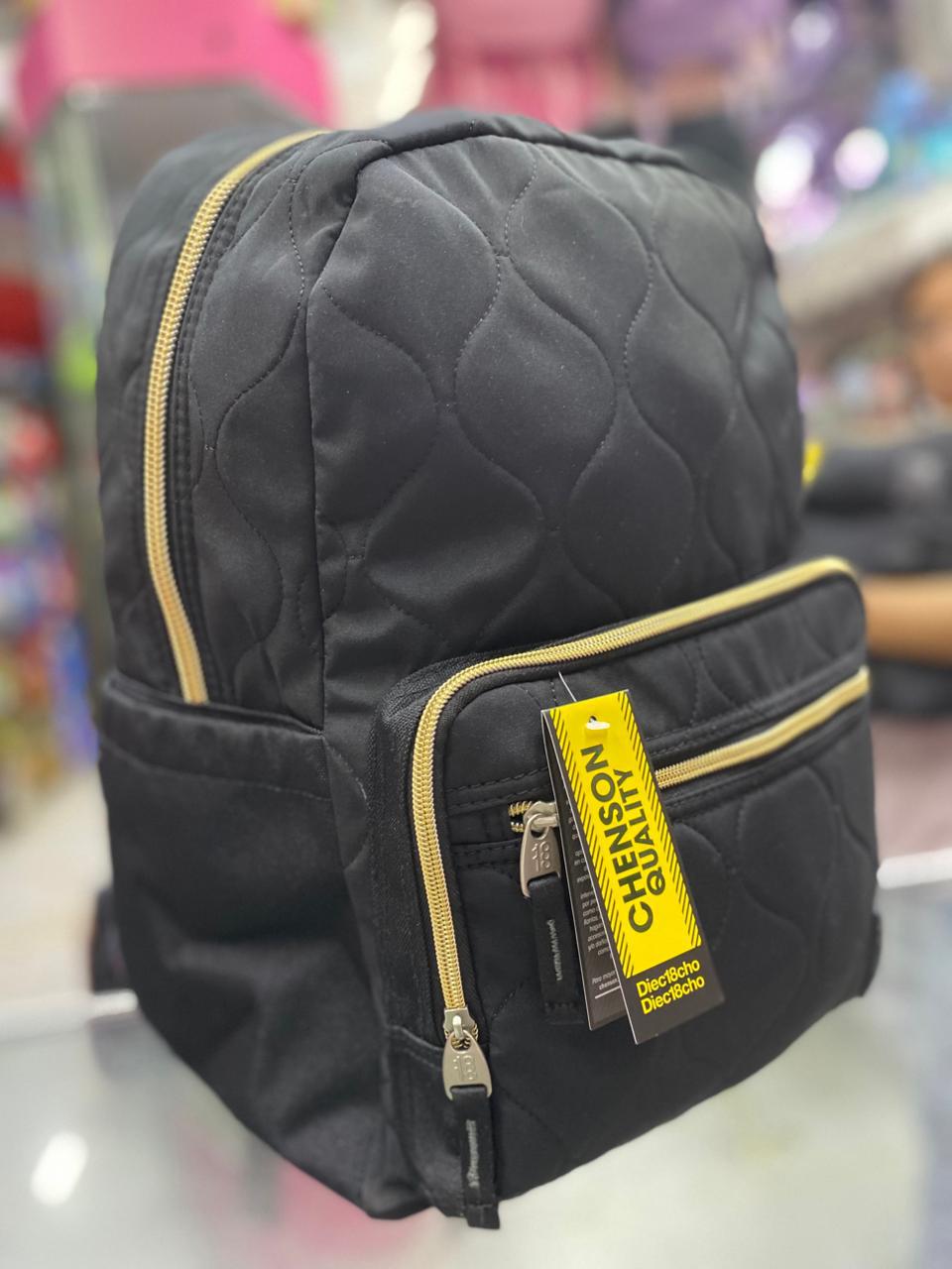 Mochila juvenil textura negra  chenson