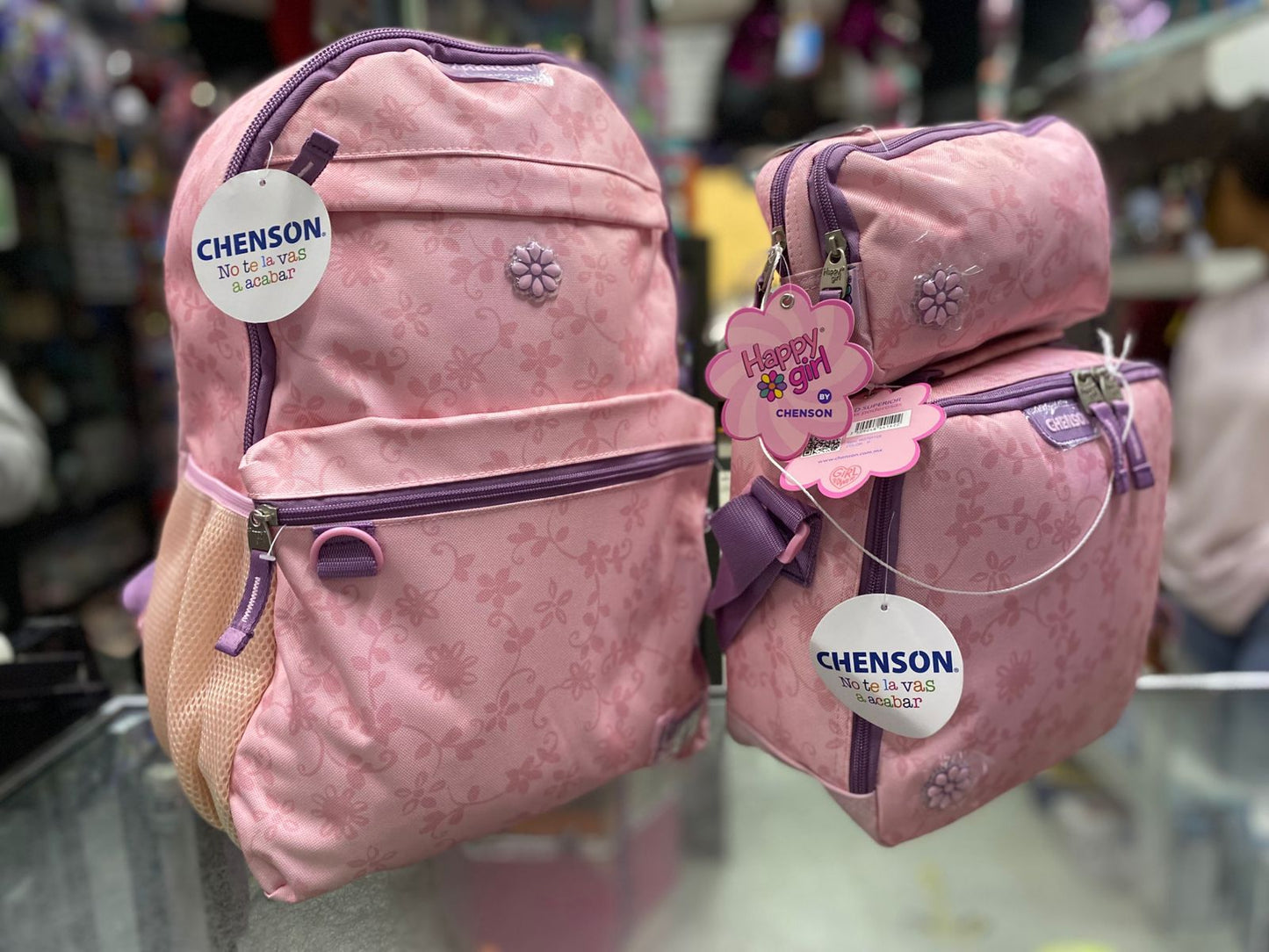 Kit 3 en 1 escolar juvenil rosa Chenson