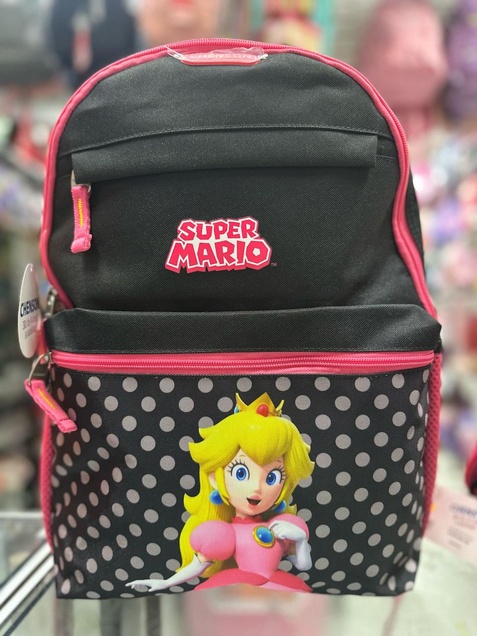 Mochila primaria peach puntos negro Chenson