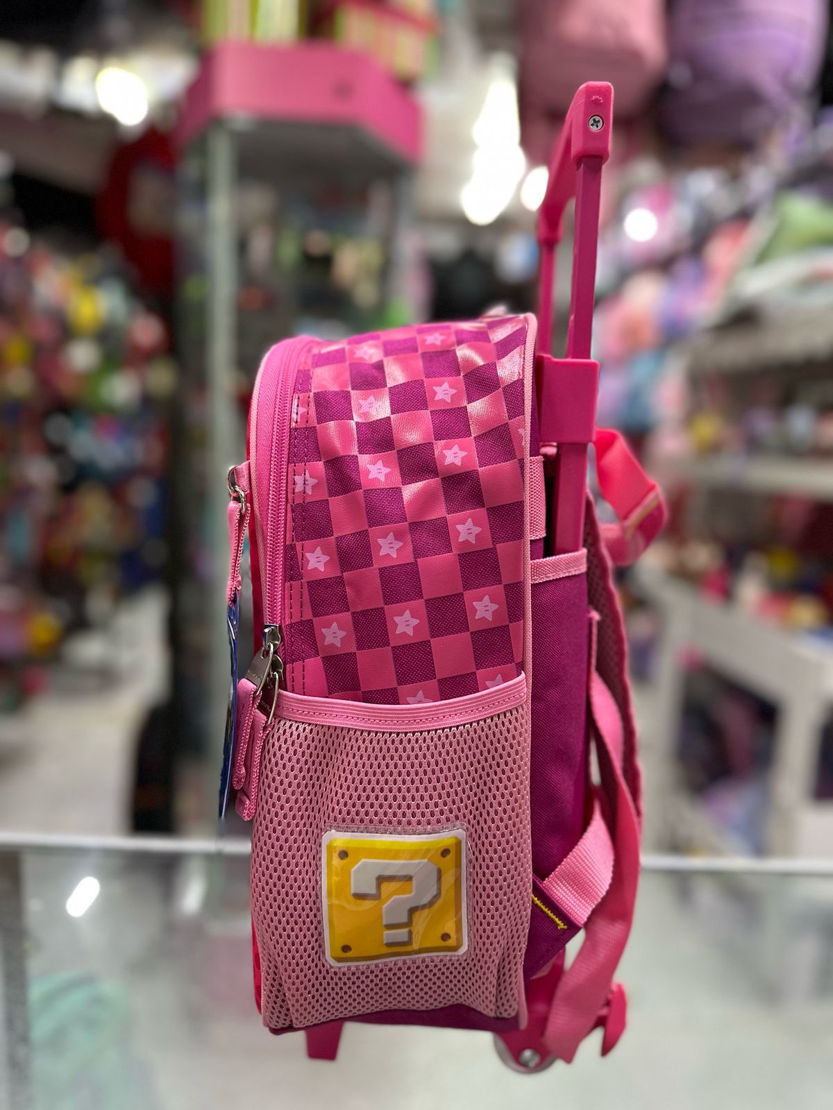 Mochila carro kinder peach aro dorado Chenson