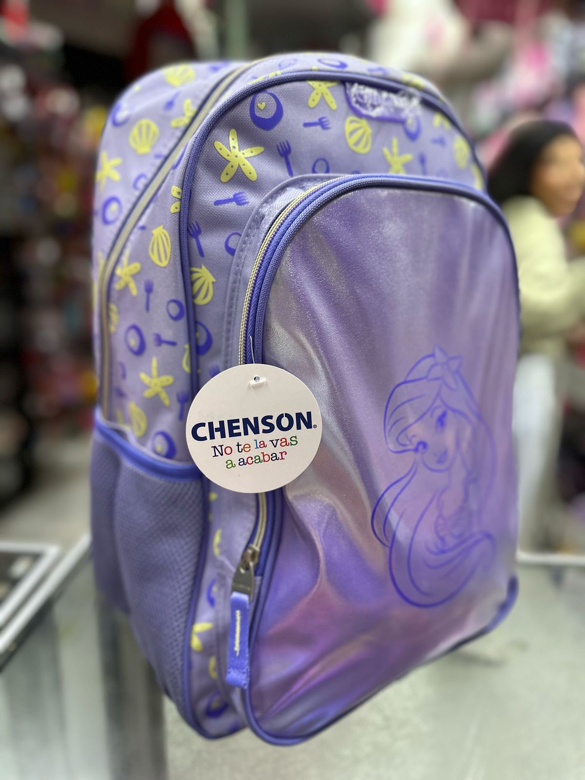 Mochila Ariel tornasol lila Chenson