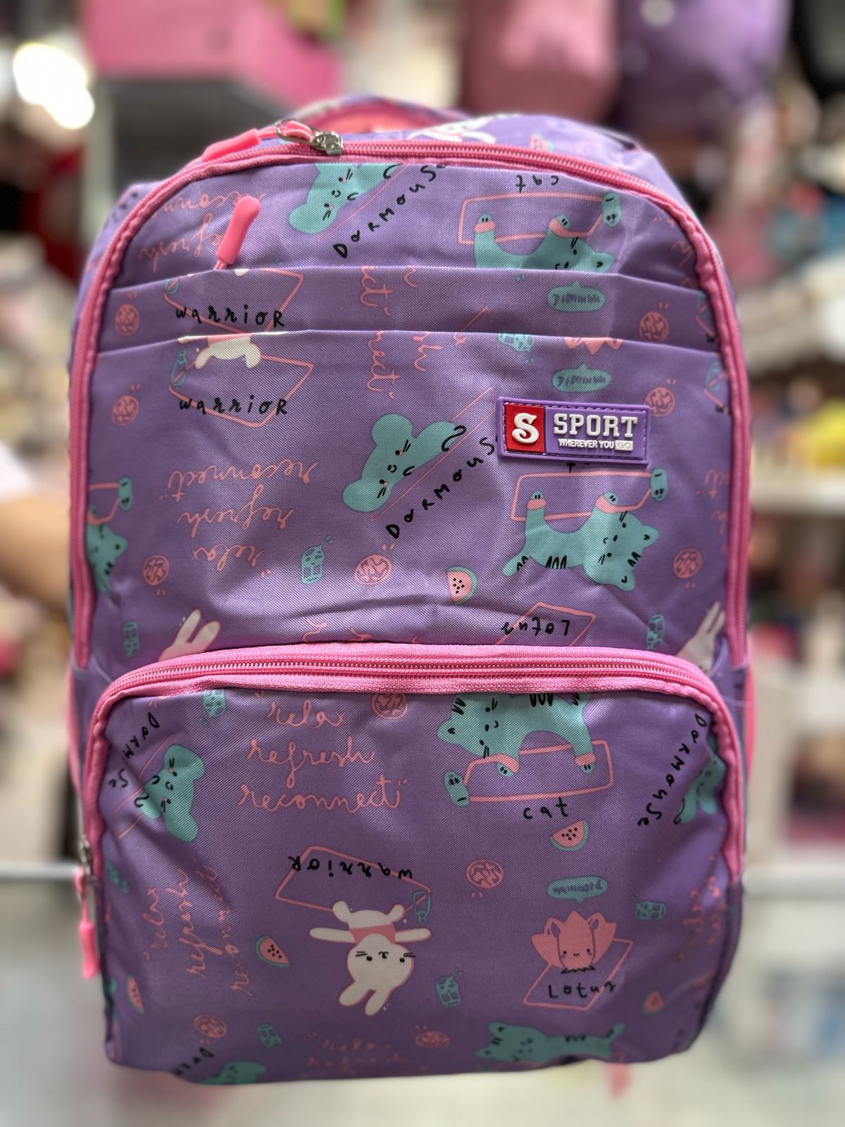 Mochila juvenil conejos y gatos