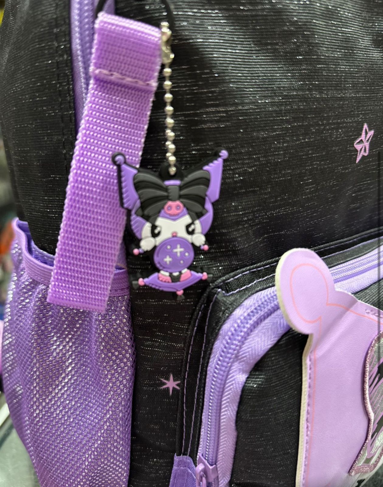 Mochila primaria Kuromi moño Ruz