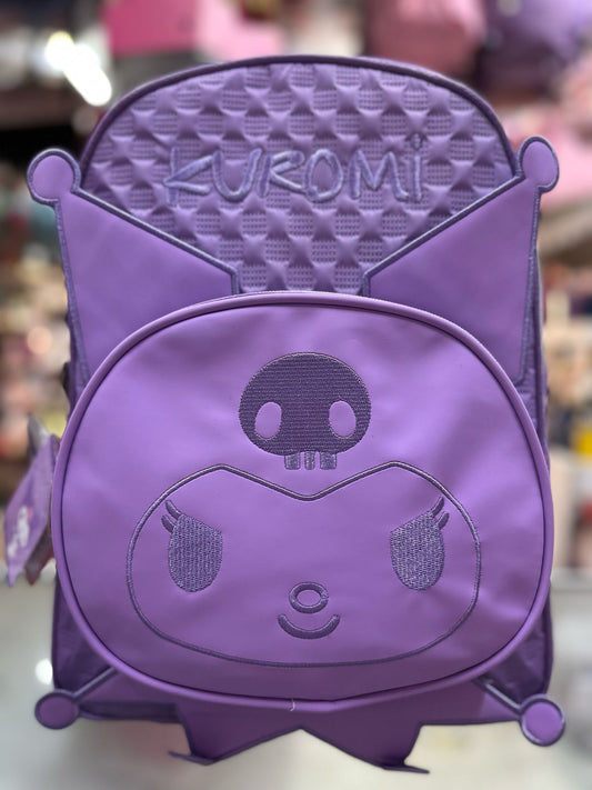 Mochila primaria Kuromi textura lila Ruz
