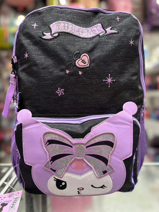 Mochila primaria Kuromi moño Ruz