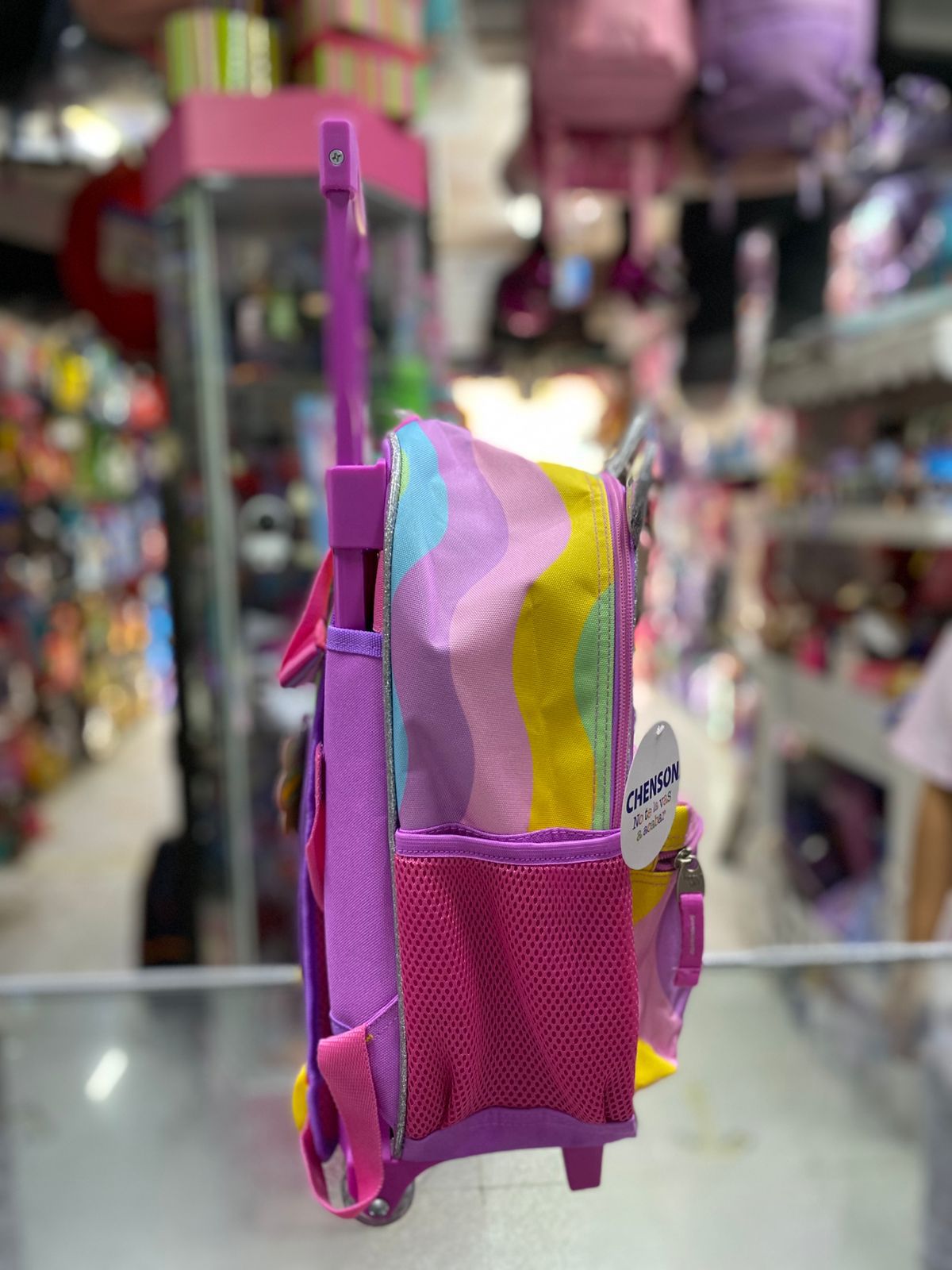 Mochila carro kinder unicornio arcoiris Chenson