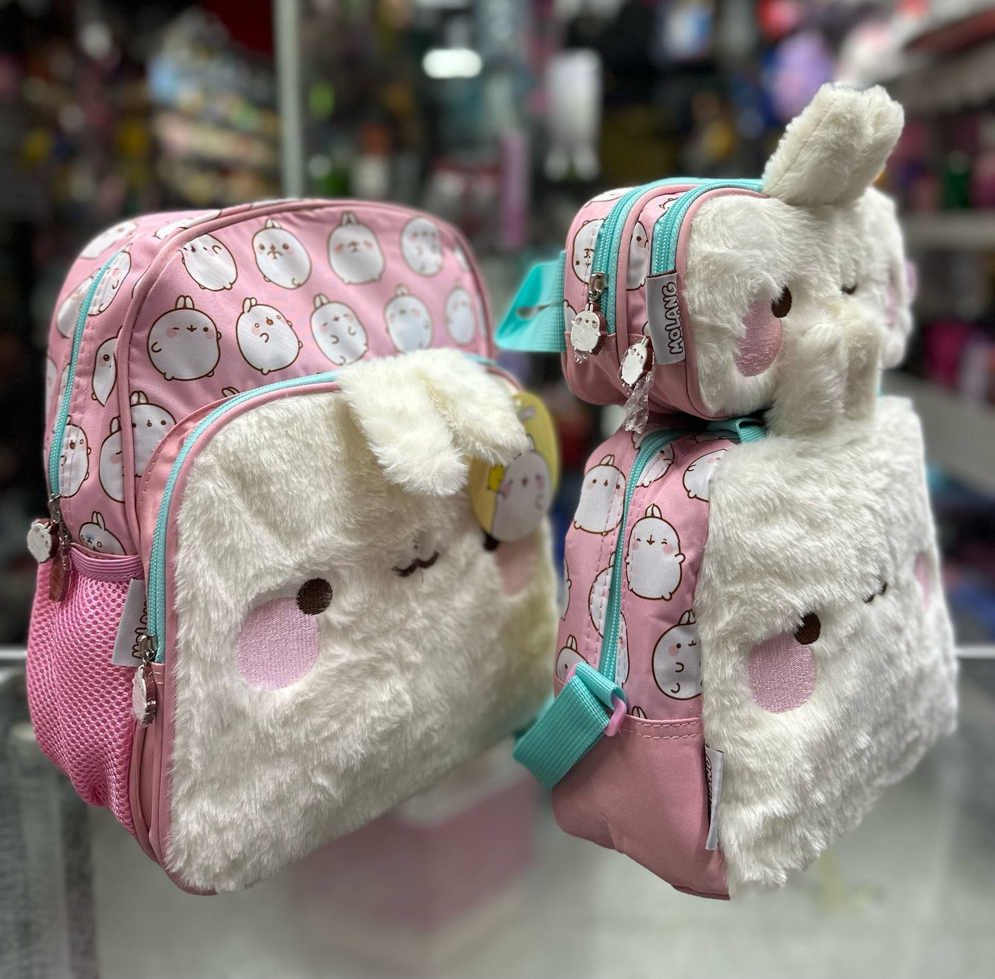 Combo kinder moolang peluche american bags