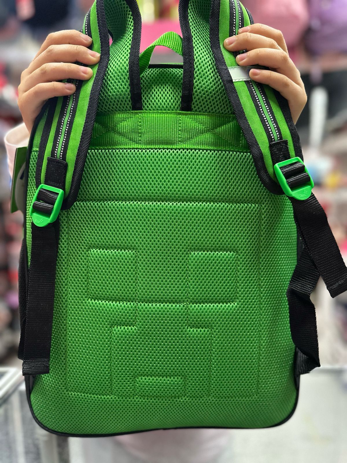 Mochila primaria cara de Creeper Ruz