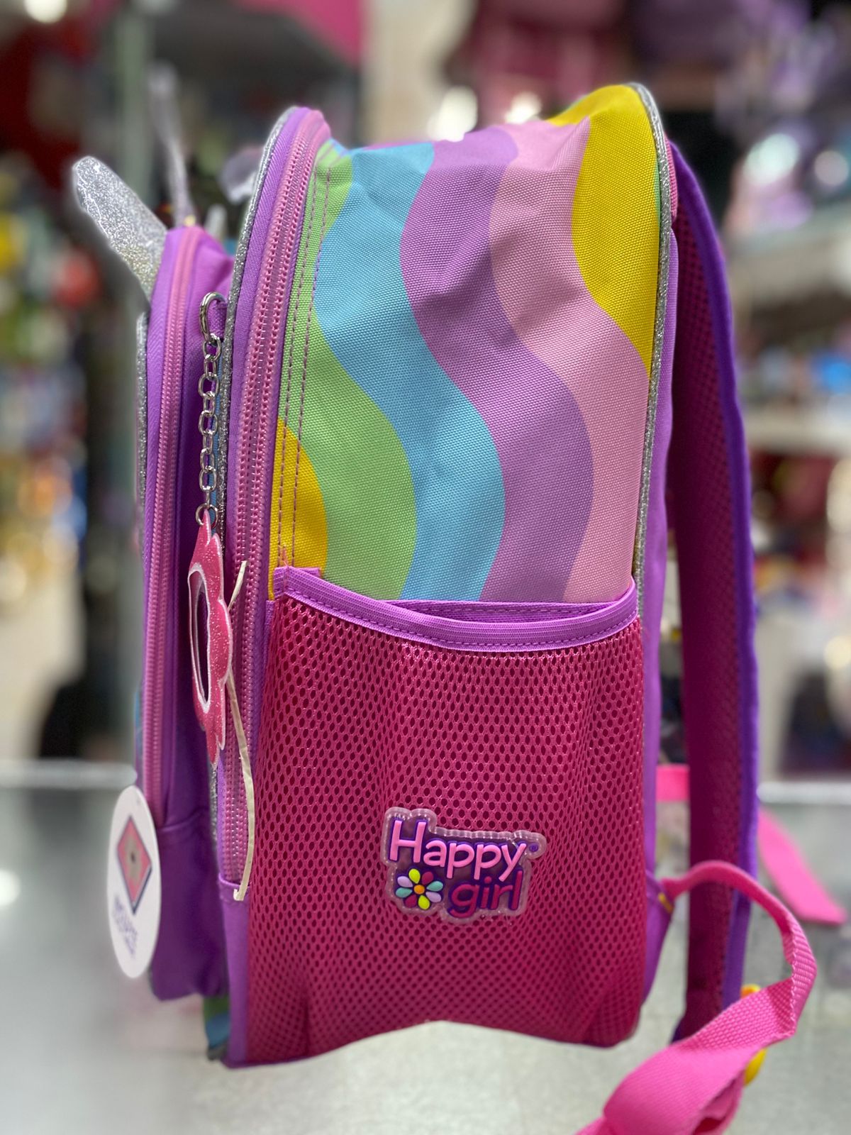 Mochila carro kinder unicornio arcoiris Chenson