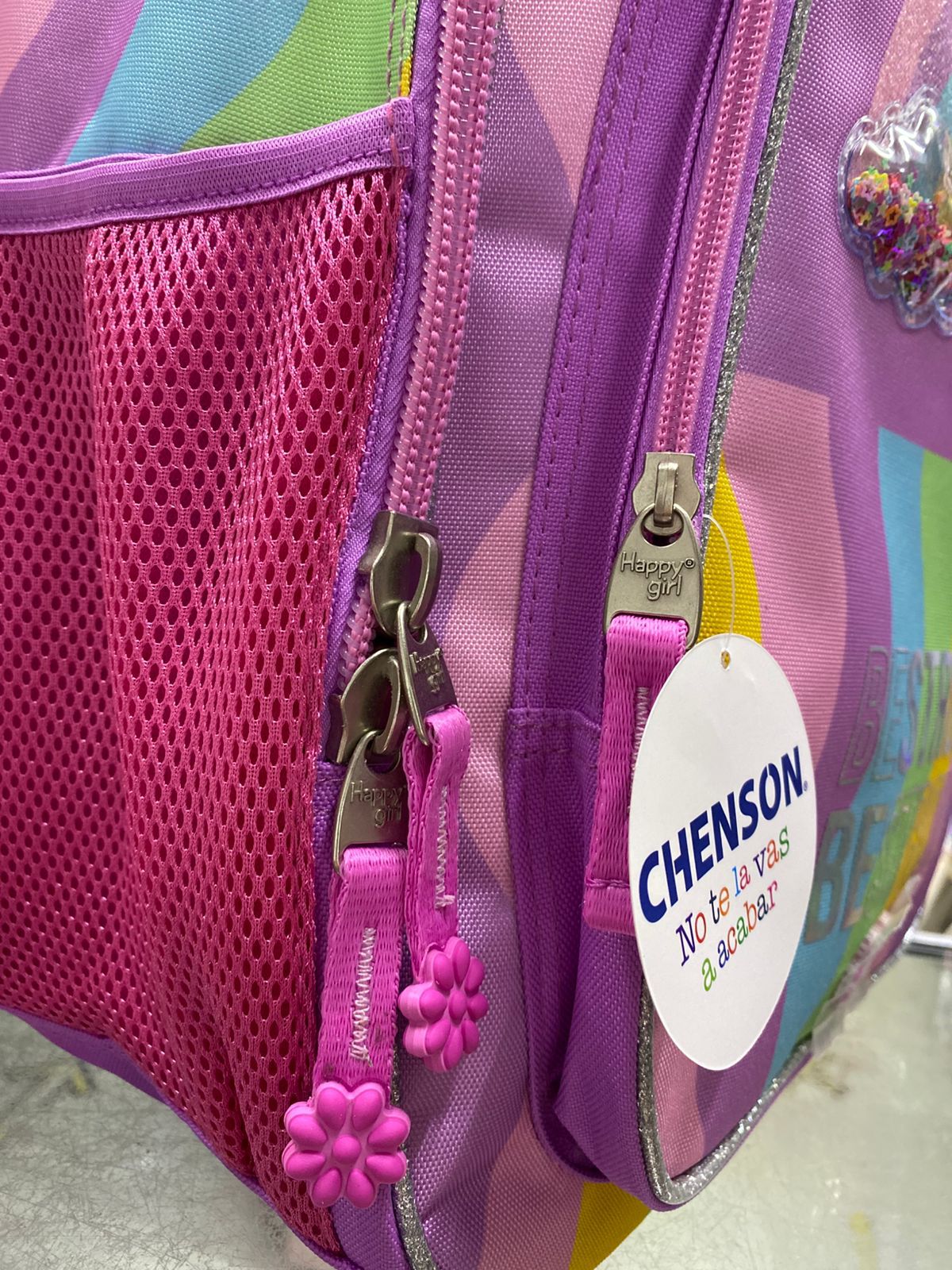 Mochila carro kinder unicornio arcoiris Chenson