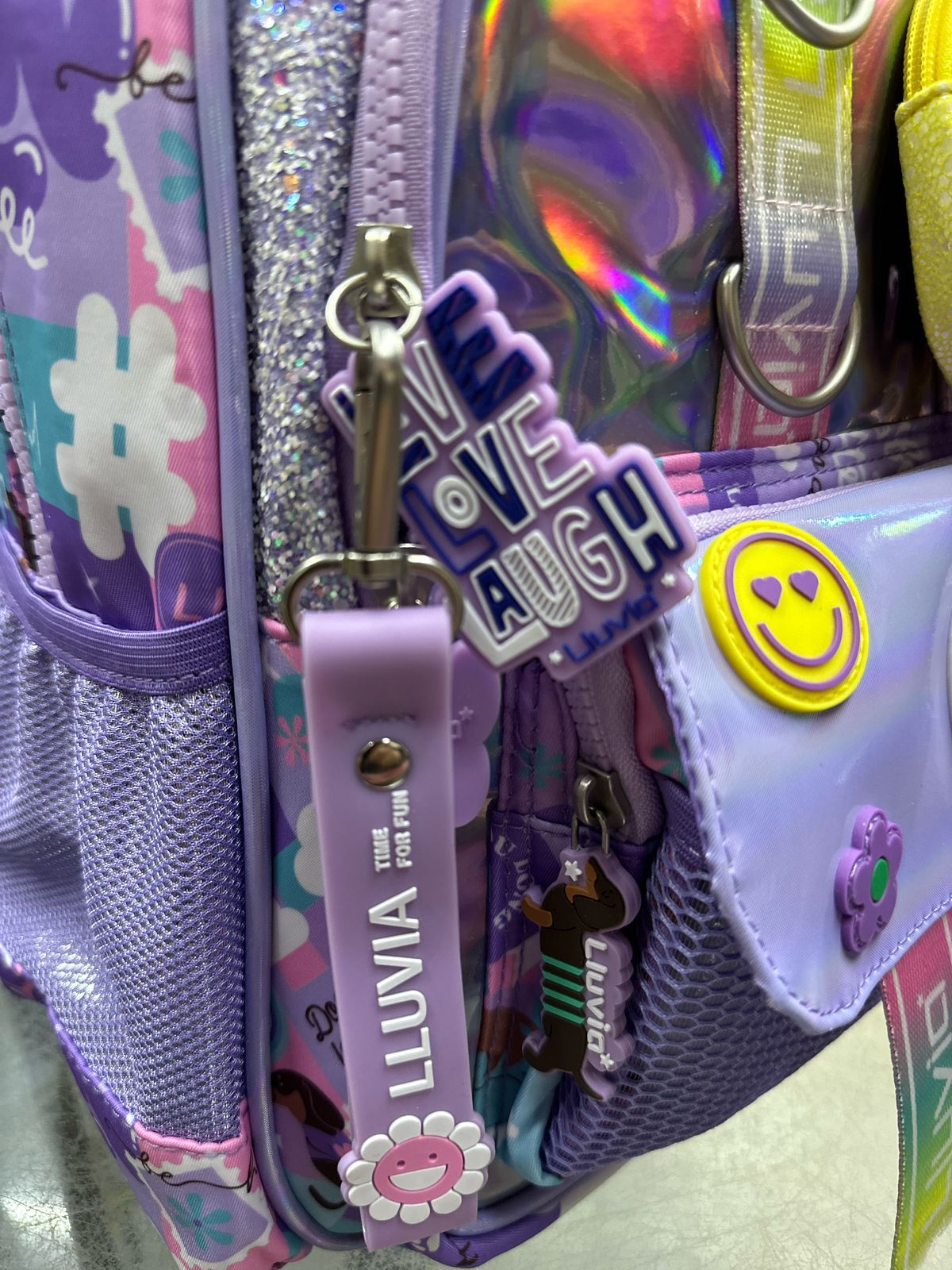 Combo kinder stickers tornasol Lila lluvia