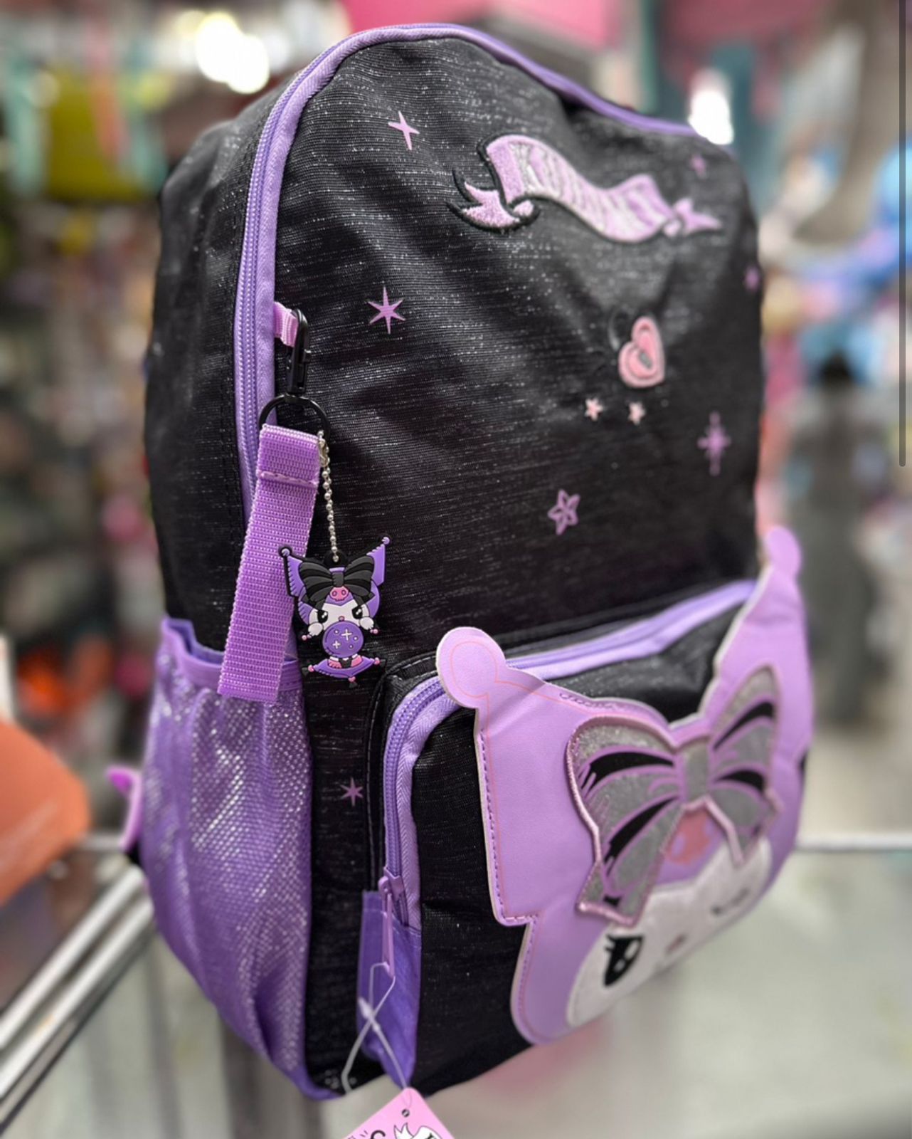 Mochila primaria Kuromi moño Ruz