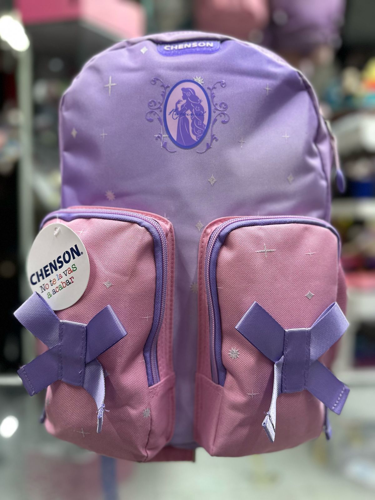 Mochila primaria Rapunzel moños Chenson
