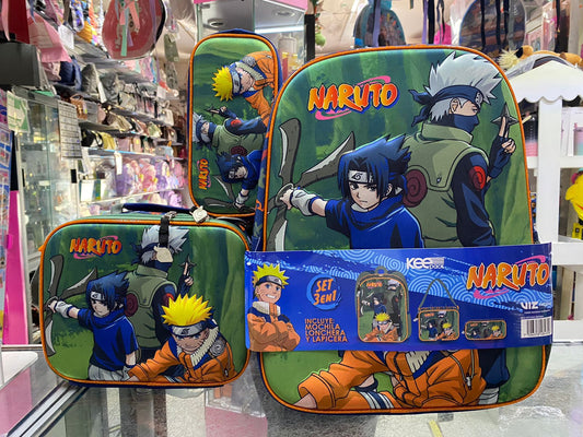 SET 3 EN 1 NARUTO KEEPACK PRIMARIA