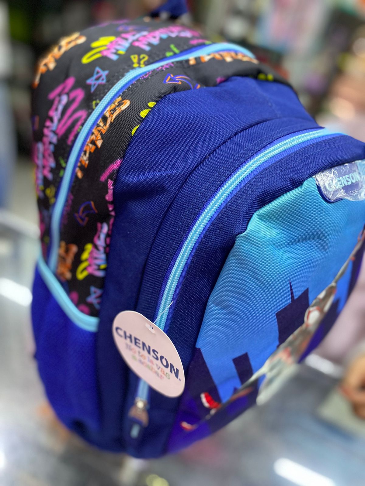 Mochila primaria Miles Morales ciudad azul Chenson