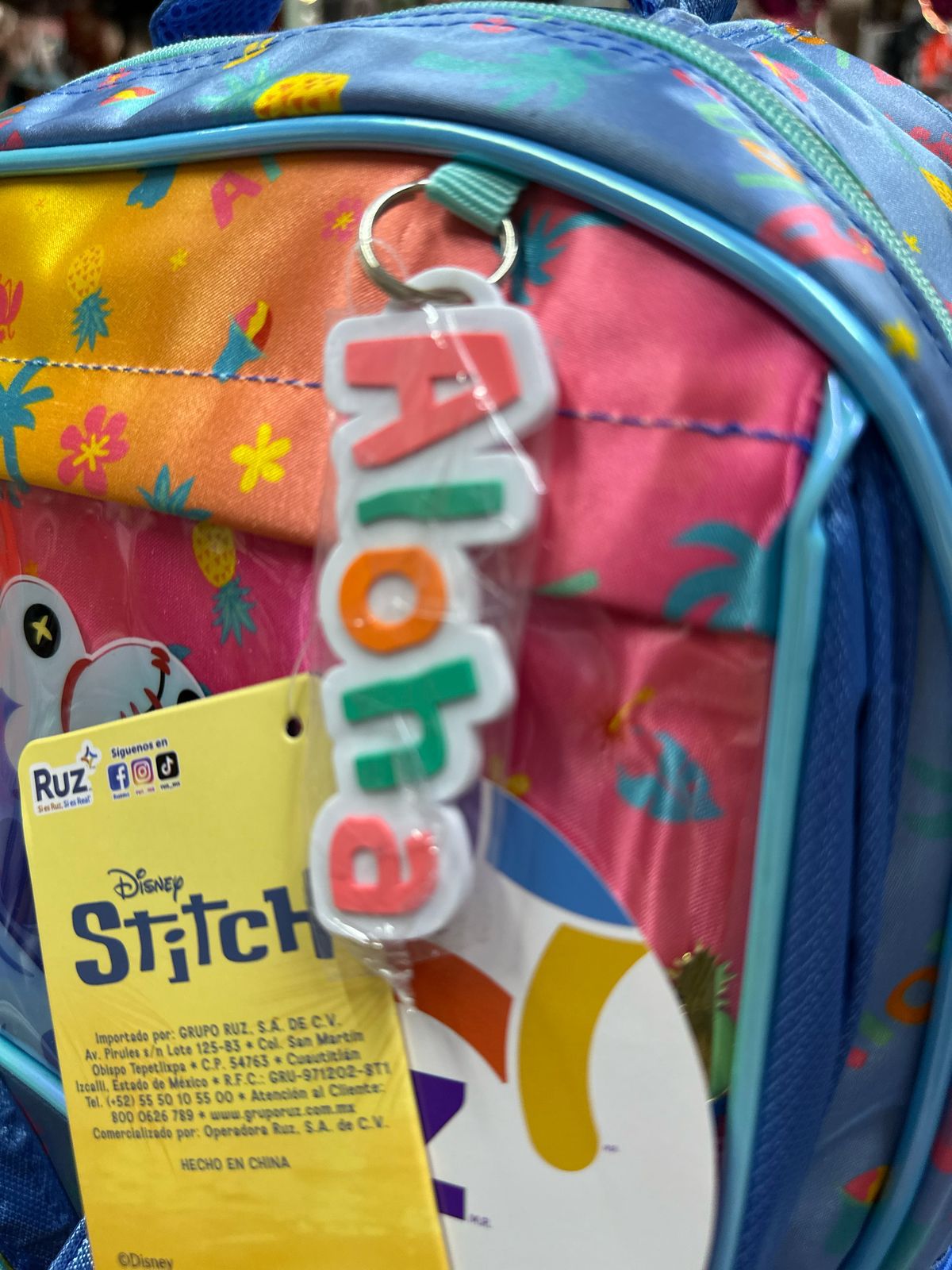 Mochila primaria Stitch tornasol Ruz