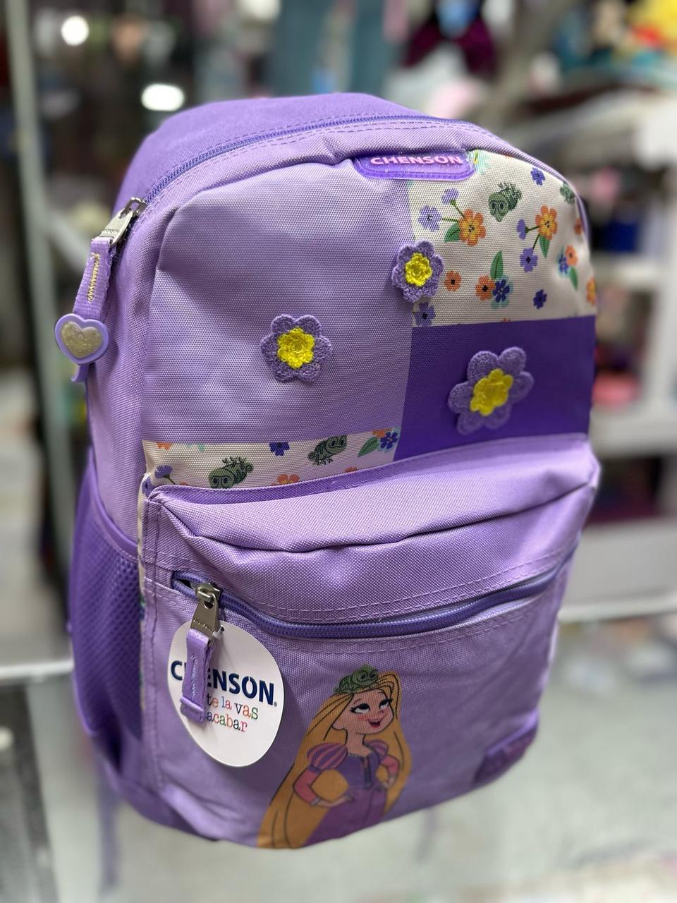 Mochila primaria Rapunzel flores Chenson