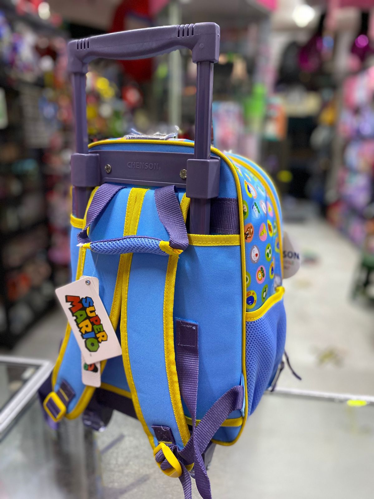 Mochila carro kinder yoshi tornasol Chenson