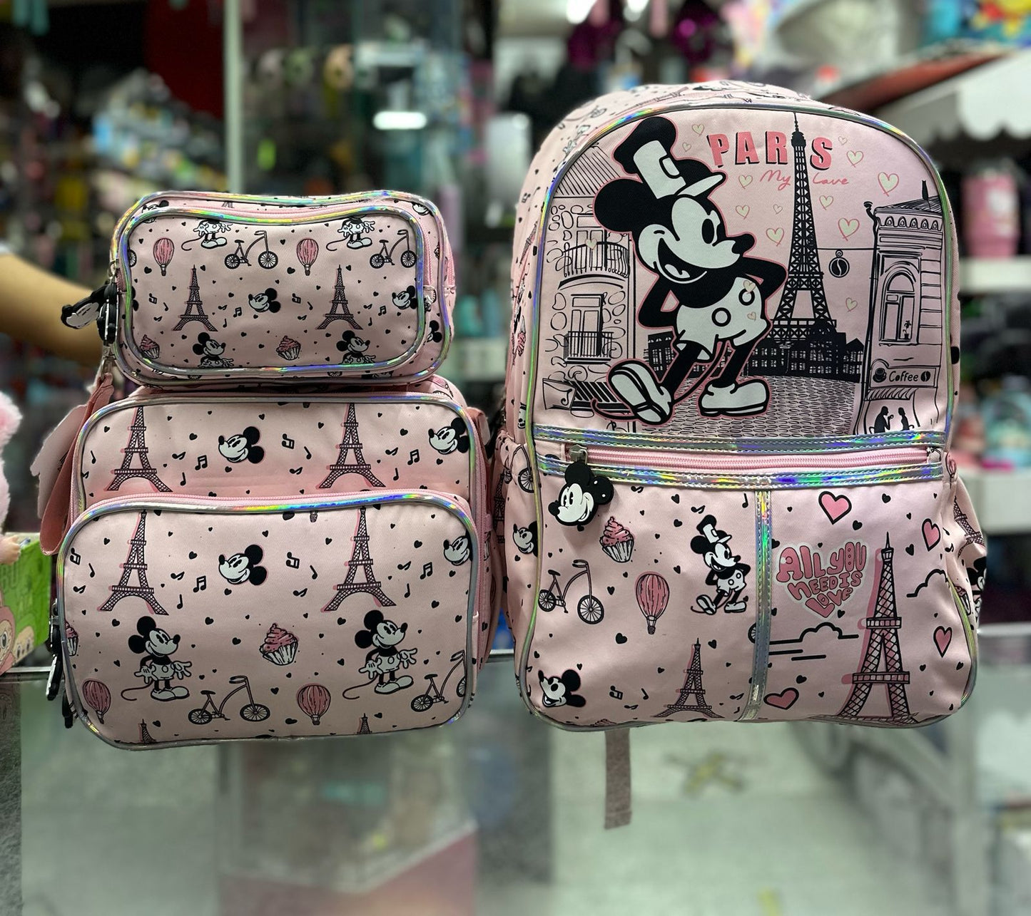 Combo primaria Mickey París rosa lluvia
