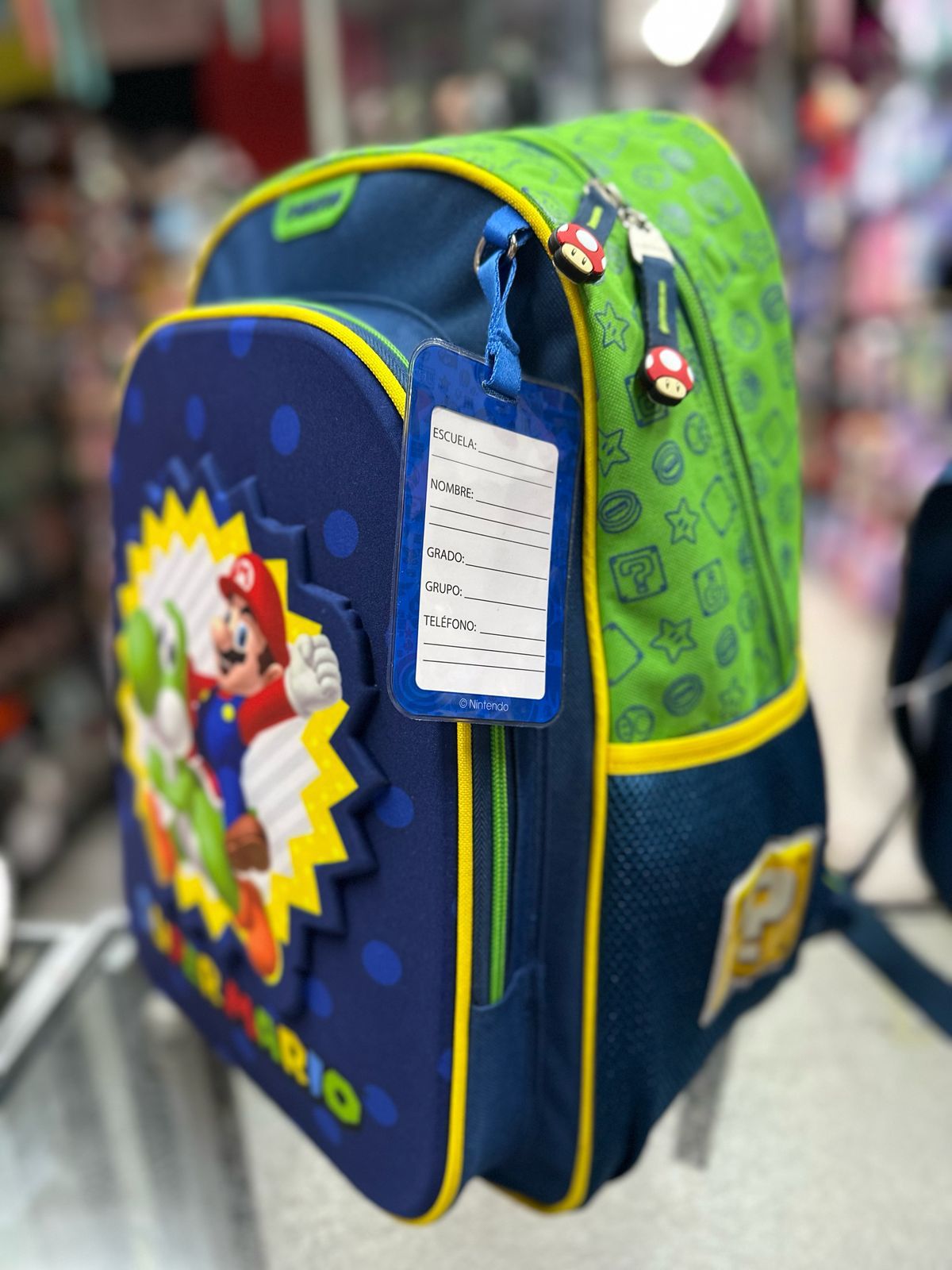 Mochila primaria Mario y Yoshi Chenson