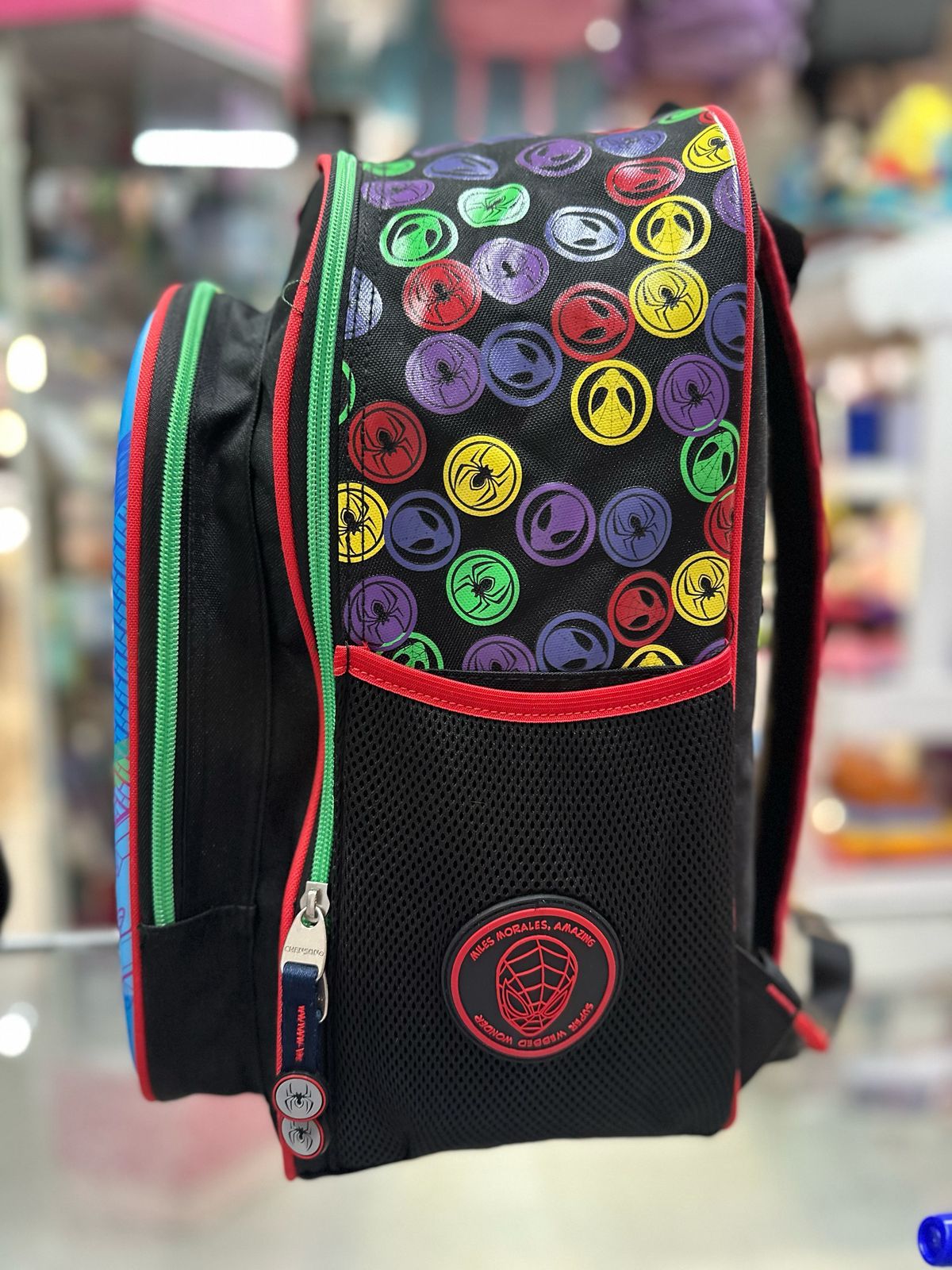 Mochila primaria Miles Morales círculos Chenson