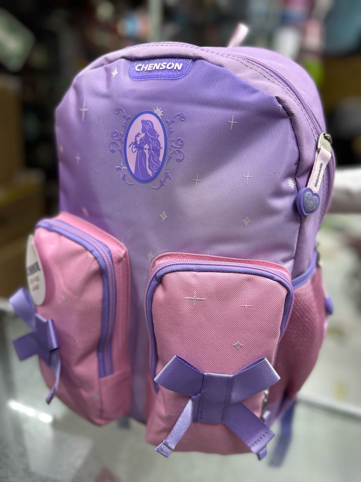 Mochila primaria Rapunzel moños Chenson