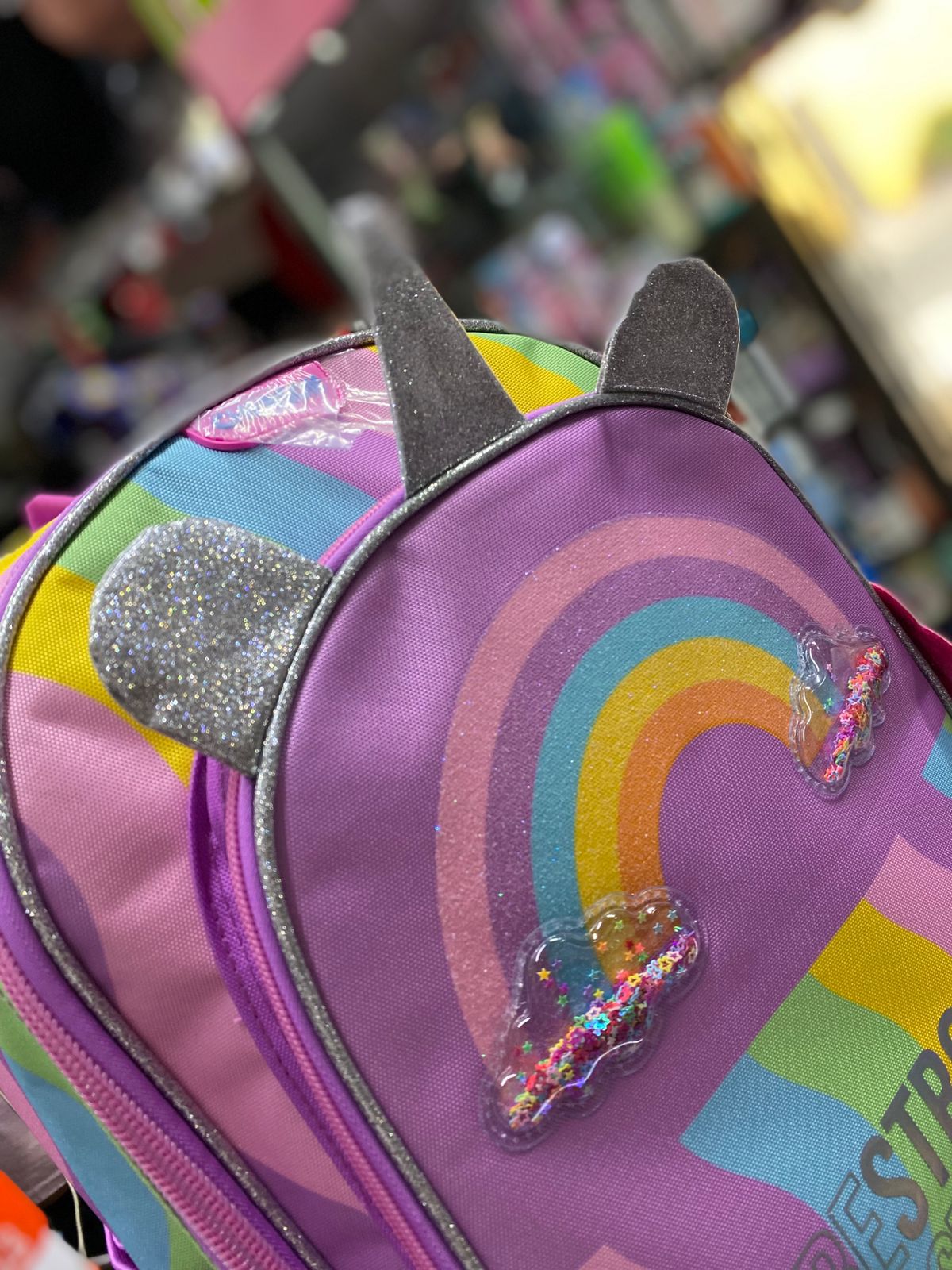 Mochila carro kinder unicornio arcoiris Chenson