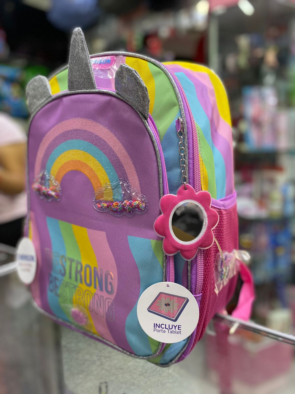 Mochila primaria unicornio arcoiris Chenson