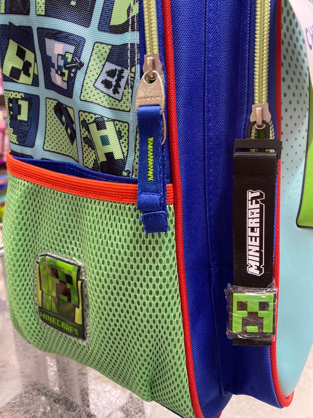 Mochila primaria Creeper y perro  Minecraft Chenson