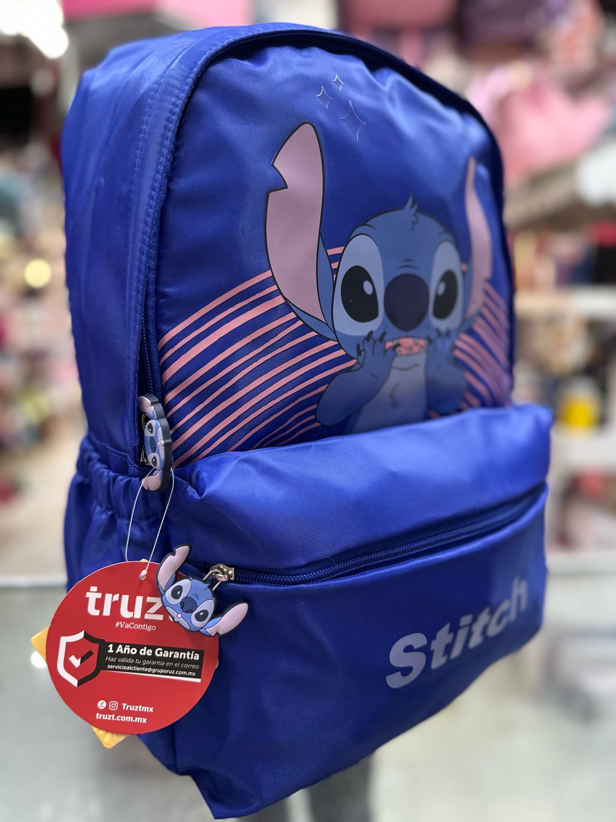 Mochila juvenil Stitch arcoiris rosa Ruz