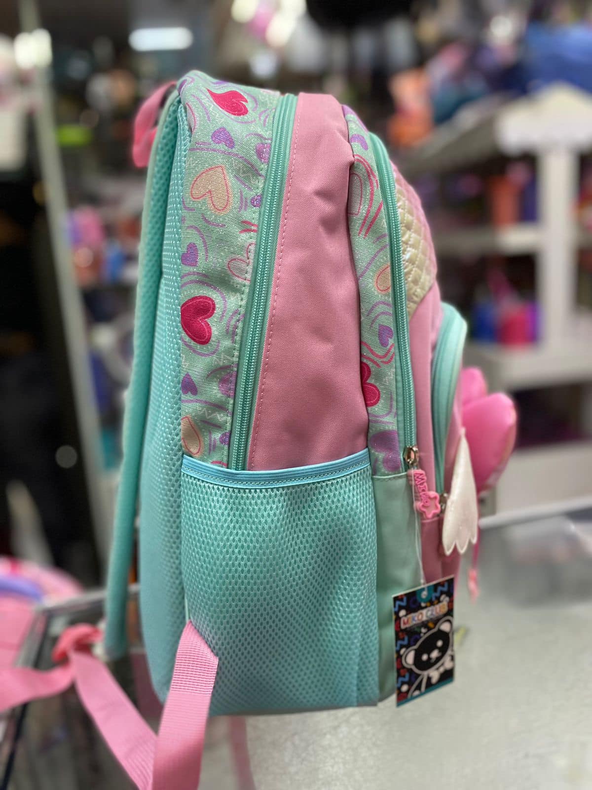 Mochila juvenil corazón con alas miko