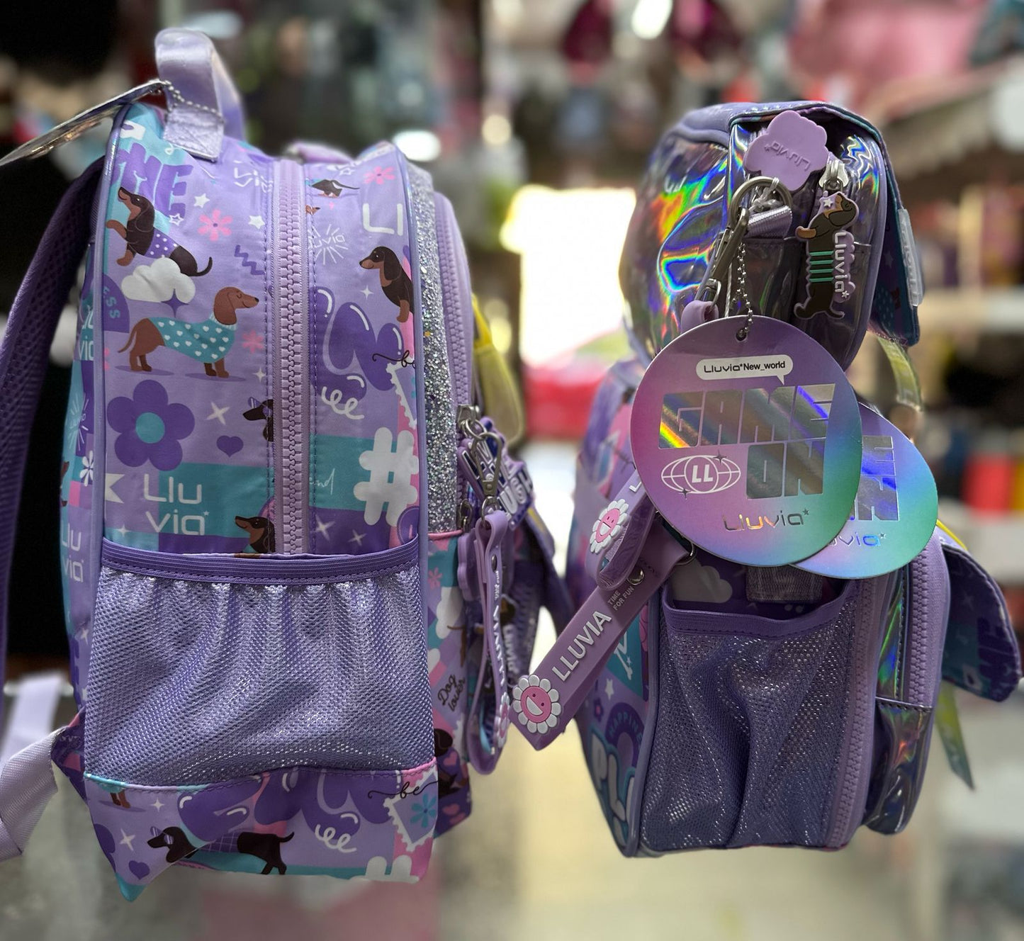 Combo kinder stickers tornasol Lila lluvia