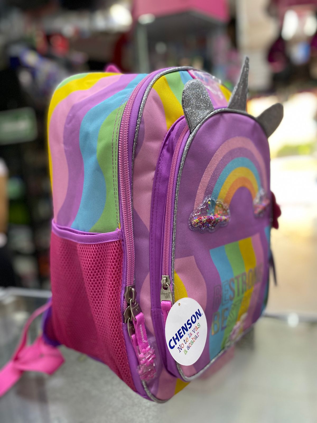 Mochila primaria unicornio arcoiris Chenson